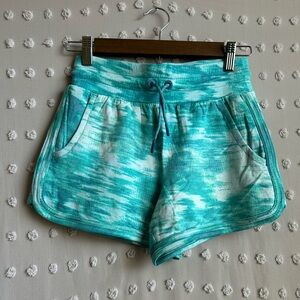 Athleta Girl‎ Ride the Wave Short Jersey Sz L Teal White